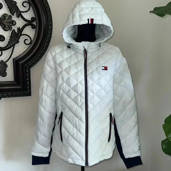Tommy Hilfiger Women's Hooded Zip Front Short Packable Jacket Size XL - Picture 9 of 15